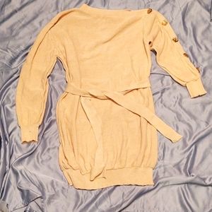 New Tan Sweater dress with removable belt